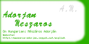 adorjan meszaros business card